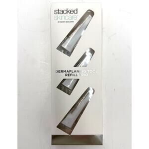 Stacked Skincare Facial Dermaplaning Tool Refill Trio Exfoliating-Set of 3 NEW
